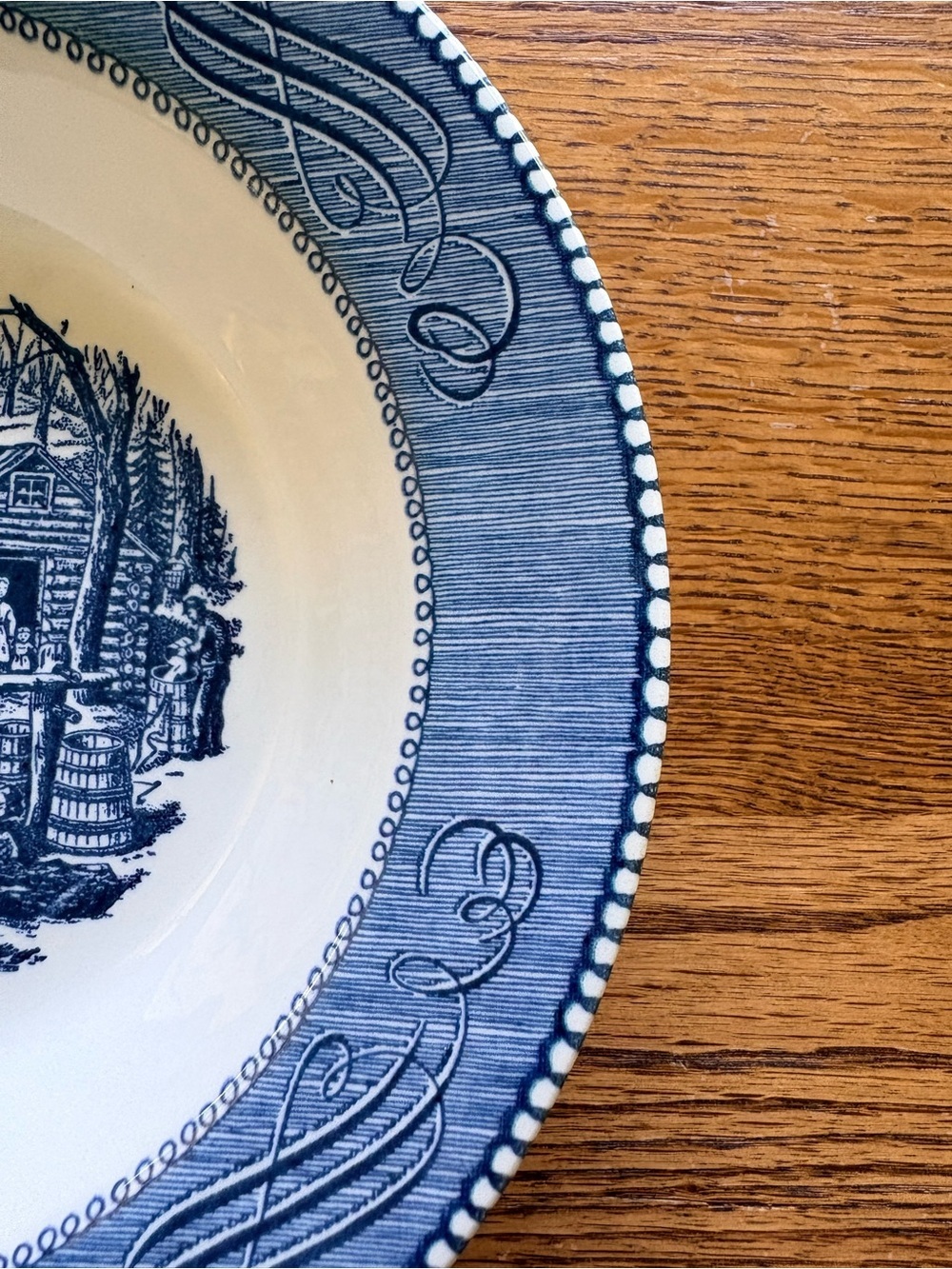 VTG Currier & Ives Maple Sugaring 9 inch bowl - Picture 7 of 12